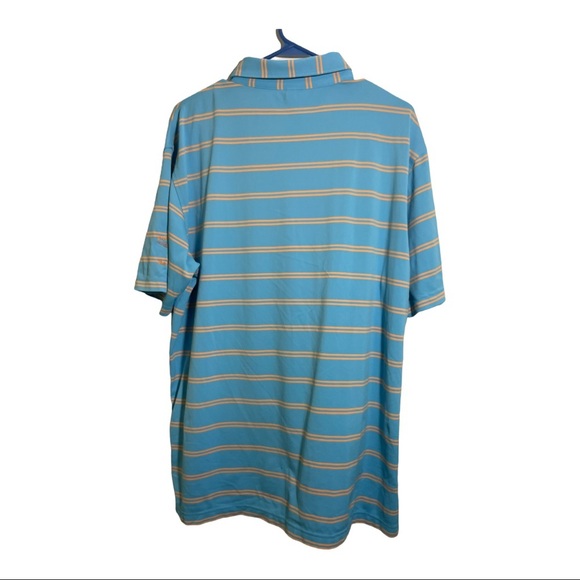 Peter millar summer comfort polo blue with stripes half button flaw Spot… - Picture 8 of 9